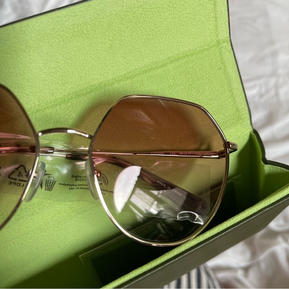 Longchamp Geometric Round Pink Gradient Silver Sunglasses New in Box - Picture 2 of 3